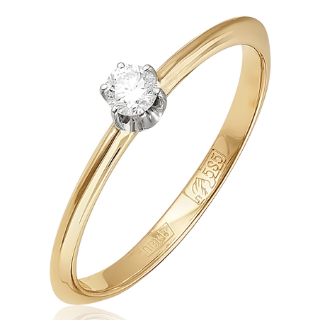Кольцо, золото, бриллиант, 1-31-0164-101